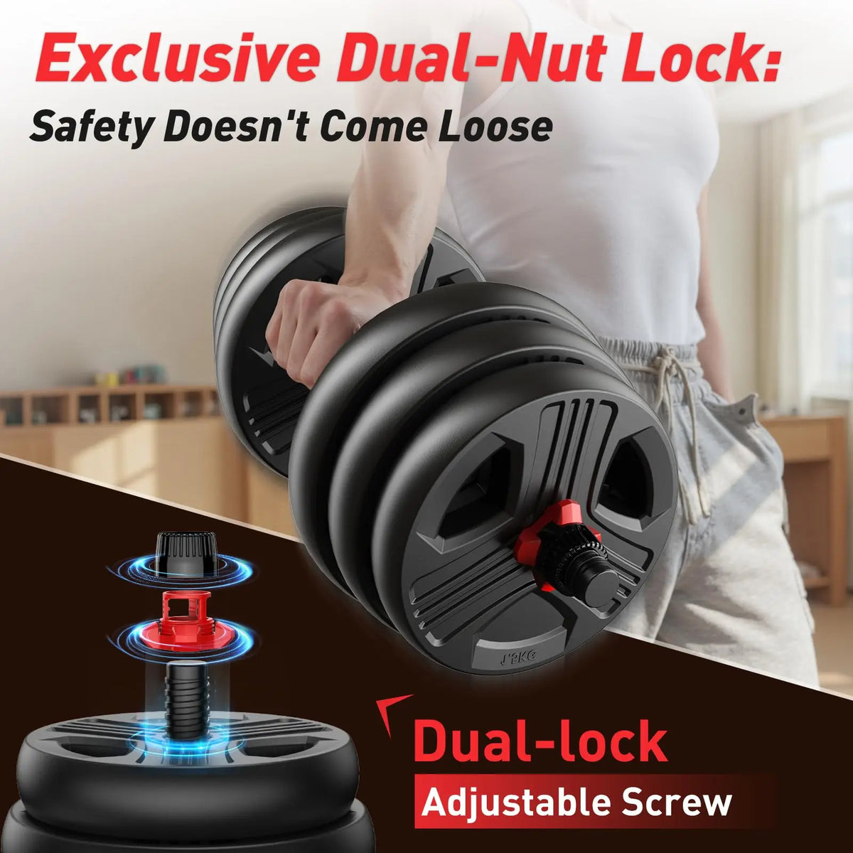 FED Fitness Five in One Adjustable Dumbbell Set Barbell Kettlebell Push Up Stand