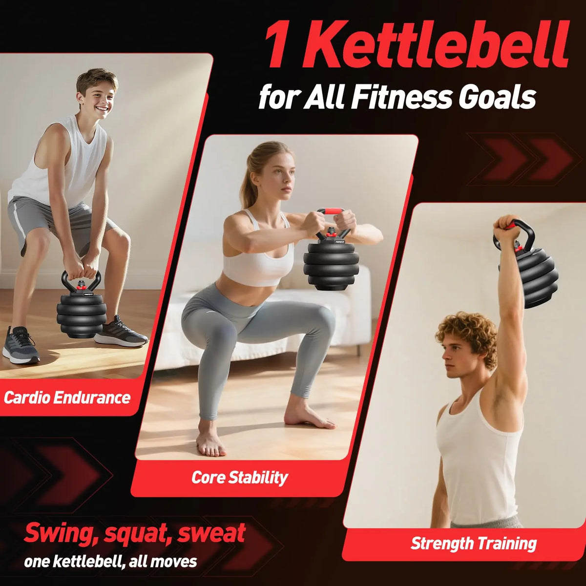 FED Fitness Five in One Adjustable Dumbbell Set Barbell Kettlebell Push Up Stand