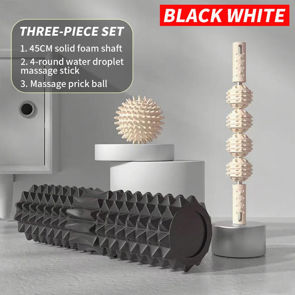 Three Piece Foot Massage Set With Ball Roller Foam Roller