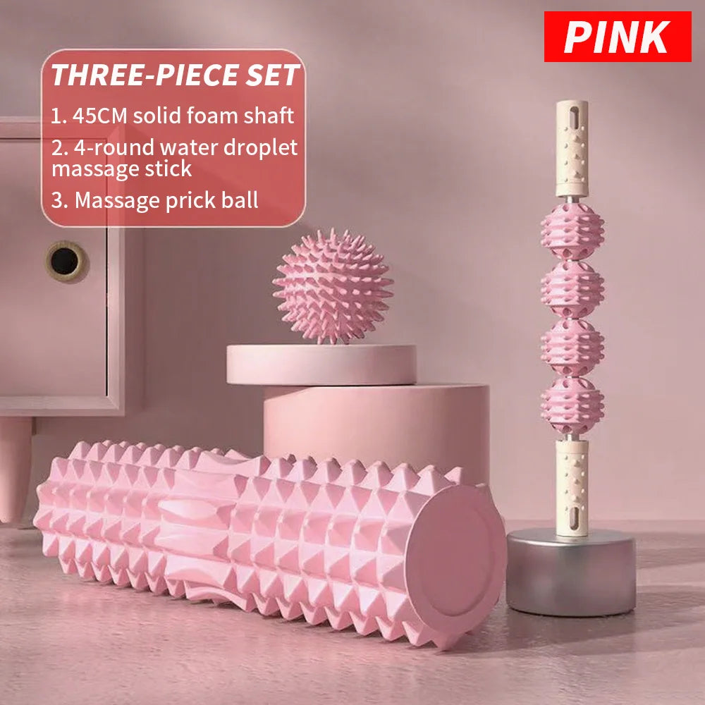 Three Piece Foot Massage Set With Ball Roller Foam Roller
