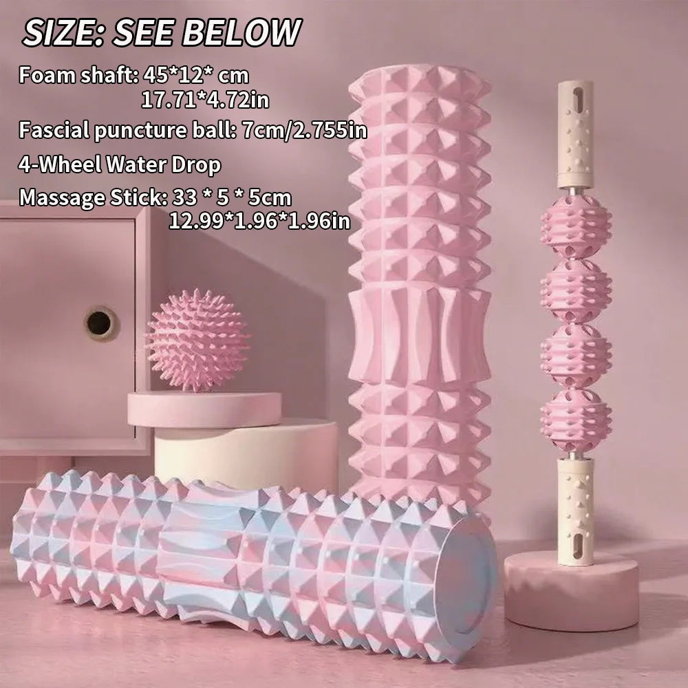 Three Piece Foot Massage Set With Ball Roller Foam Roller