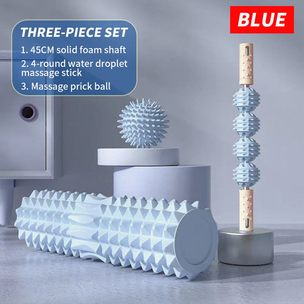 Three Piece Foot Massage Set With Ball Roller Foam Roller