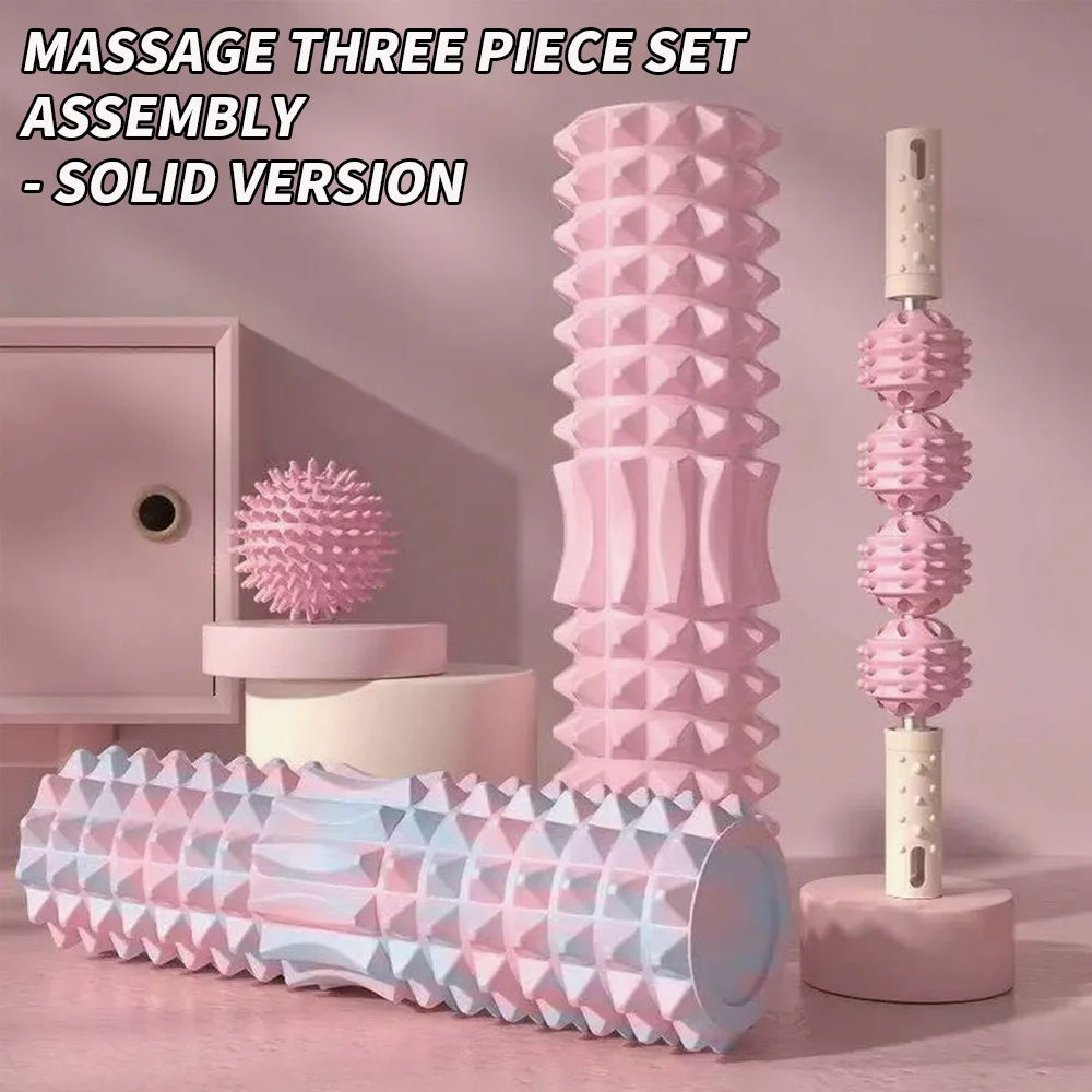 Three Piece Foot Massage Set With Ball Roller Foam Roller