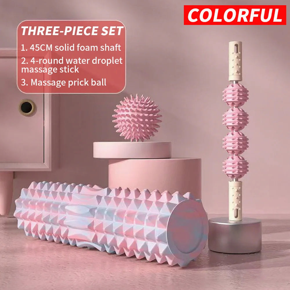 Three Piece Foot Massage Set With Ball Roller Foam Roller