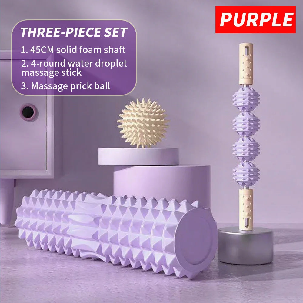 Three Piece Foot Massage Set With Ball Roller Foam Roller